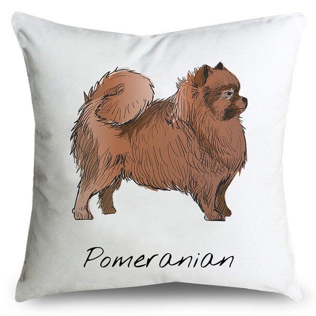 Pomeranian print pillow case