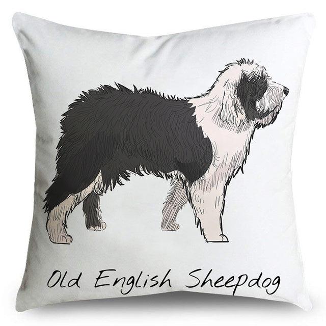 Old English Sheepdog print pillow case