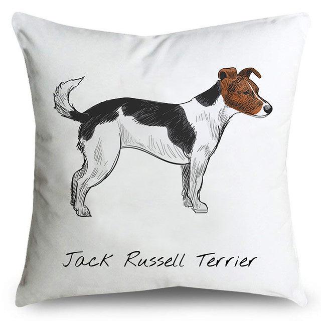Jack Russell Terrier print pillow case