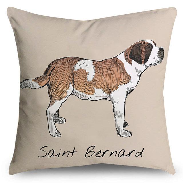 Saint Bernard print pillow cover