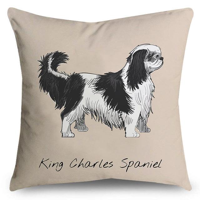 King Charles Spaniel print pillow cover