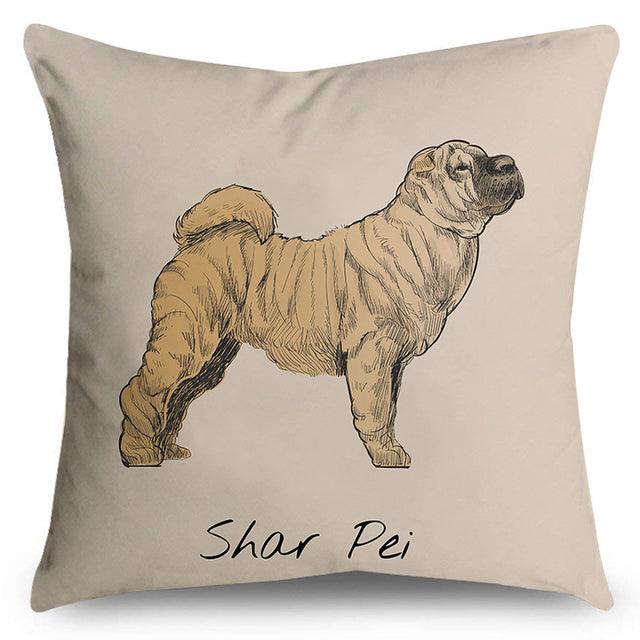 Shar Pei print pillow cover