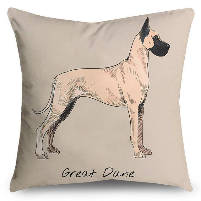 Great Dane print pillow cover