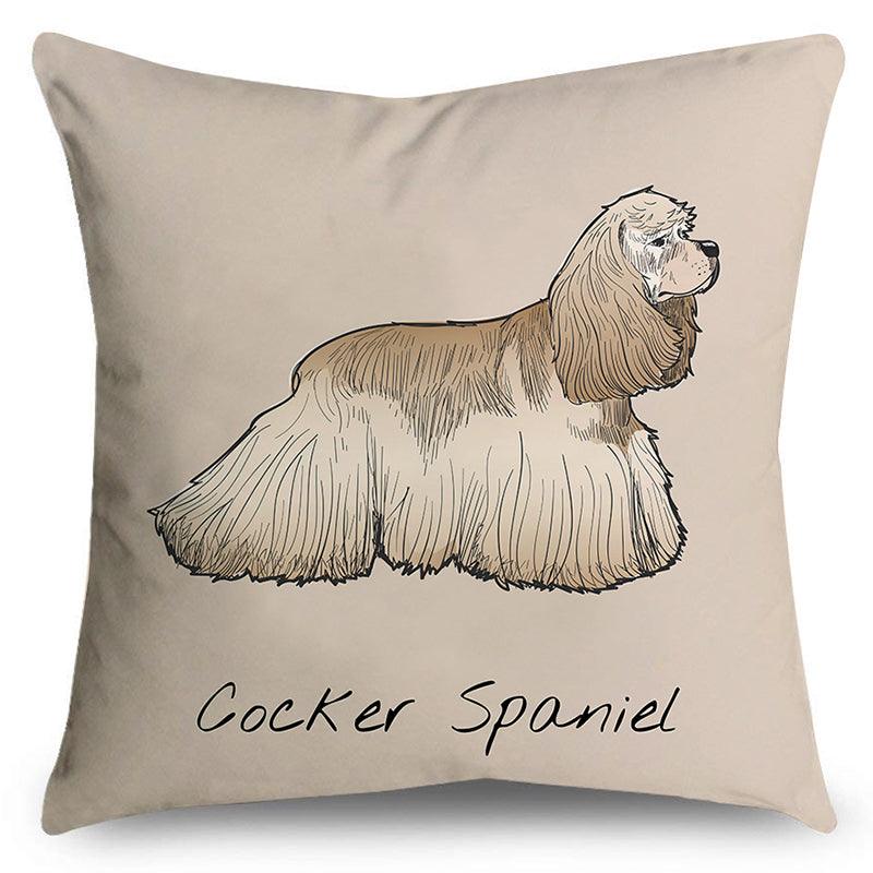 Cocker Spaniel print pillow cover
