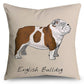 English Bulldog print pillow cover