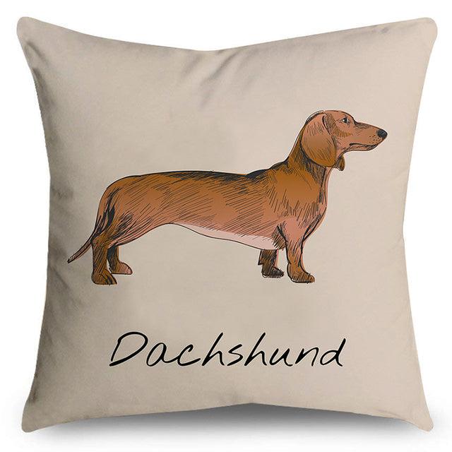 Dachshund print pillow cover