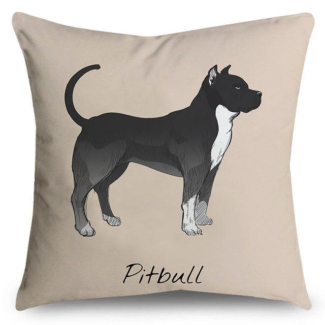 Pitbull print pillow cover
