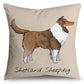 Shetland Sheepdog print pillow cover