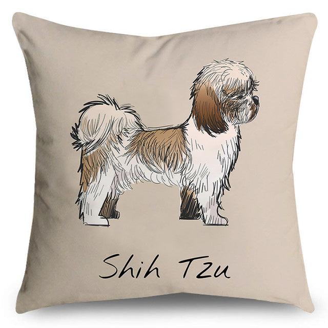 Shih Tzu print pillow cover