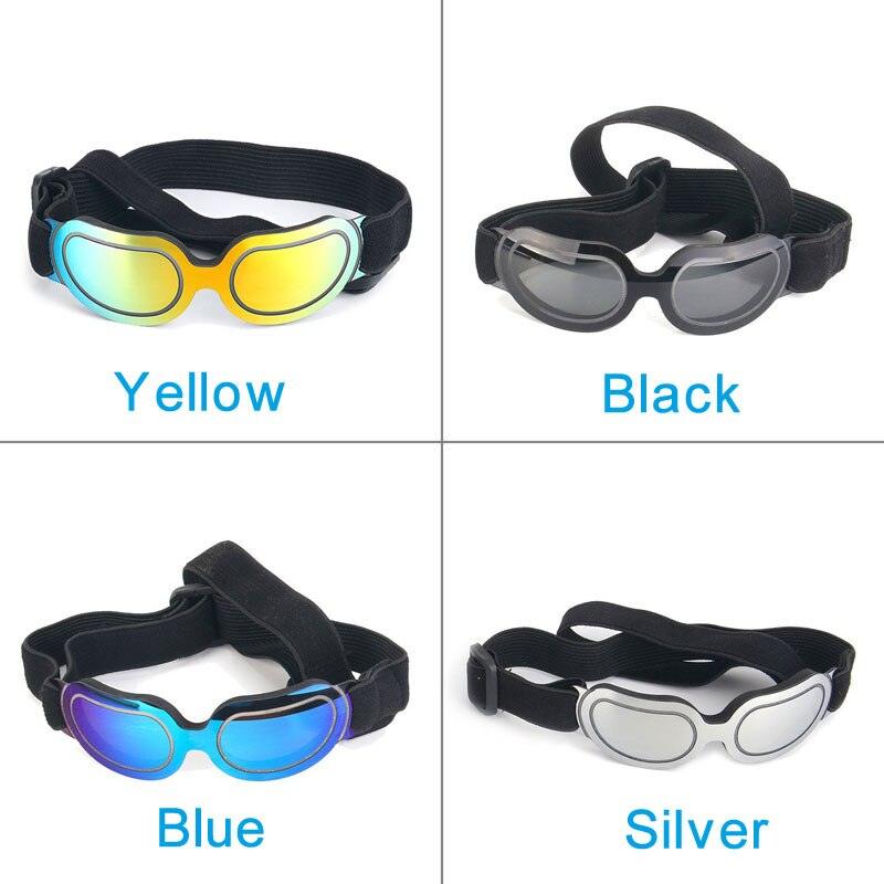 Dog sunglasses in yellow, black, blue and silver lens