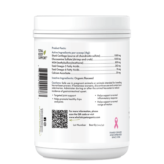 Wholistic Pet Organics Dog Supplement for Arthritis product facts