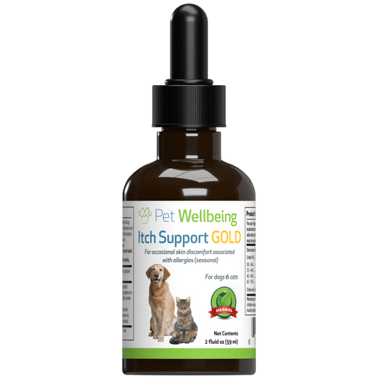Pet Wellbeing Dog Supplement for Itchy Skin 2oz bottle