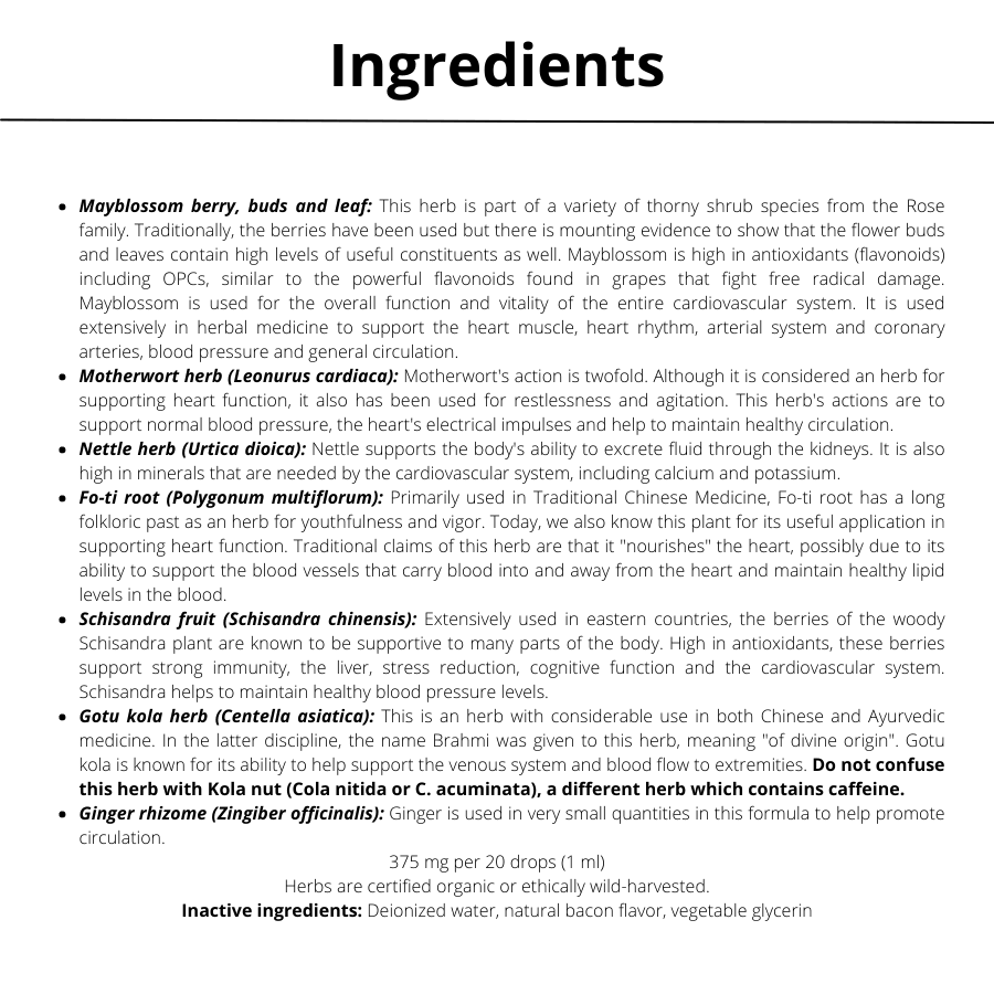 Pet Wellbeing Heart supplement for dogs ingredients