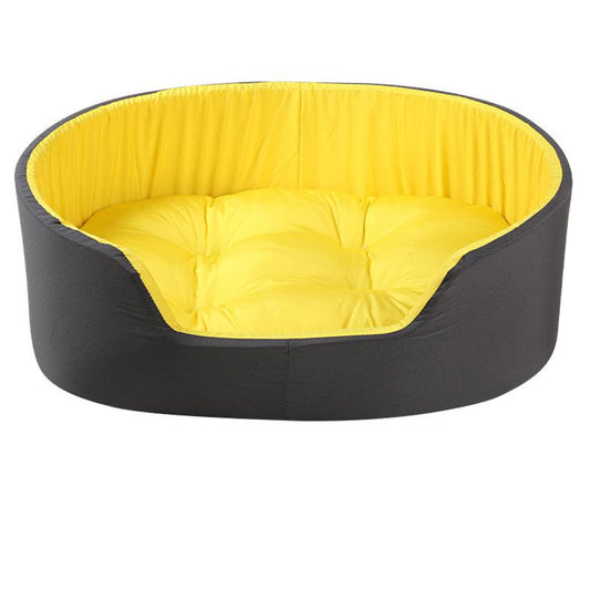 Orthopedic yellow and black dog bed