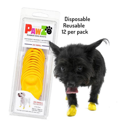 Pawz Extra Extra Small Dog boots in yellow