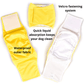 yellow reusable male dog diaper shown spread opened and closed
